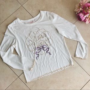 Victoria Secret Bling Long Sleeve Tee Ruffle Trim